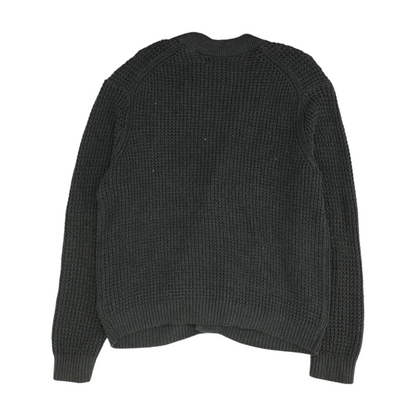 Gray Solid Cardigan Sweater
