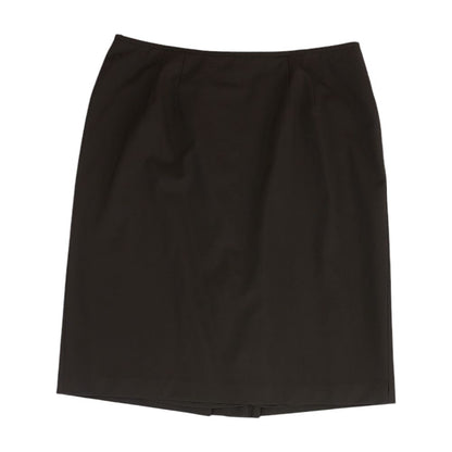 Brown Solid Midi Skirt