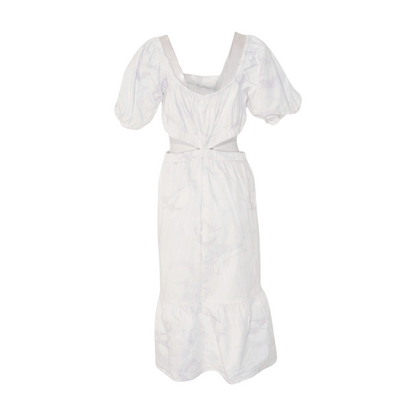 White Abstract Midi Dress