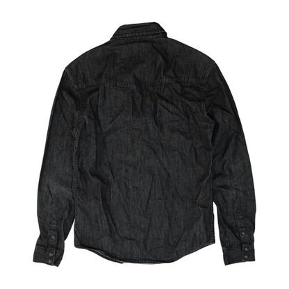 Black Solid Long Sleeve Button Down