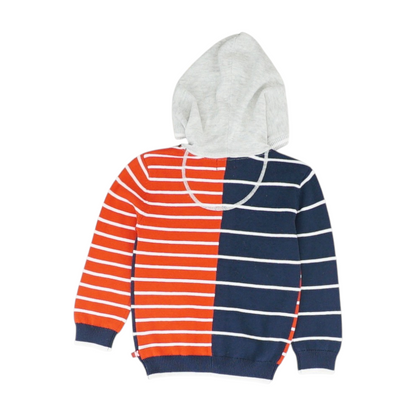 Navy Striped Cardigan Sweater