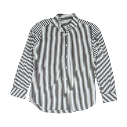 Brown Striped Long Sleeve Button Down