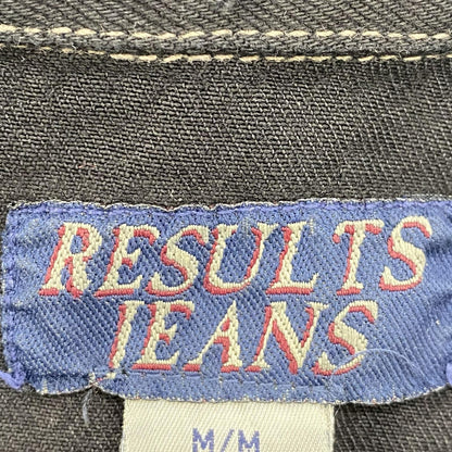 Vintage Black Solid Denim Jacket