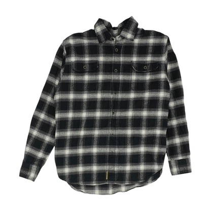 Black Check Flannel Button Down