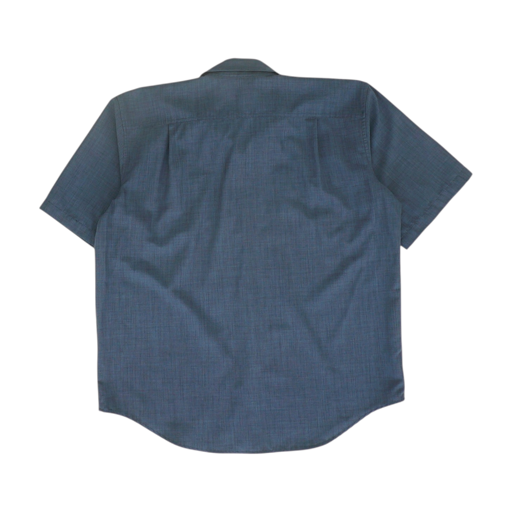 Navy Solid Short Sleeve Button Down