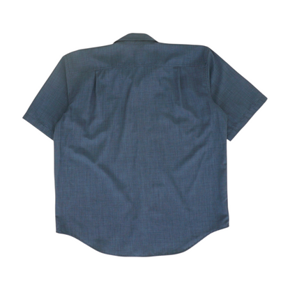Navy Solid Short Sleeve Button Down
