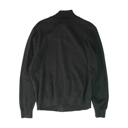 Gray Solid Cardigan Sweater