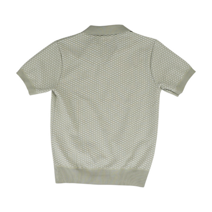 Tan Geometric Short Sleeve Polo