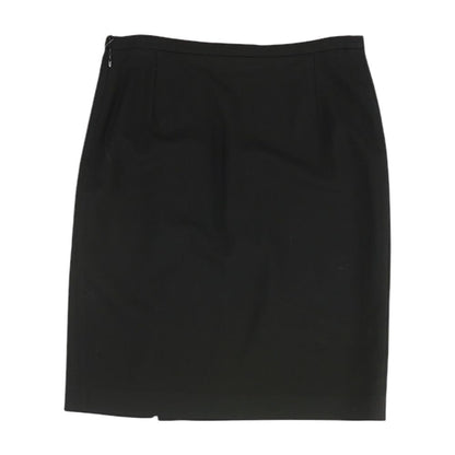Black Solid Midi Skirt