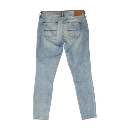 Blue Solid Skinny Leg Jeans