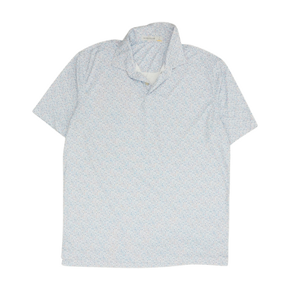 White Print Short Sleeve Polo