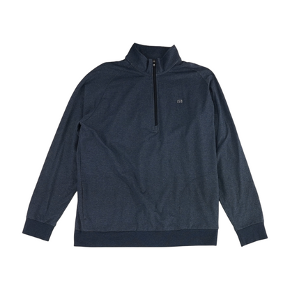 Blue Solid 1/4 Zip Pullover