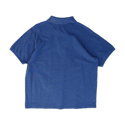 Blue Solid Short Sleeve Polo