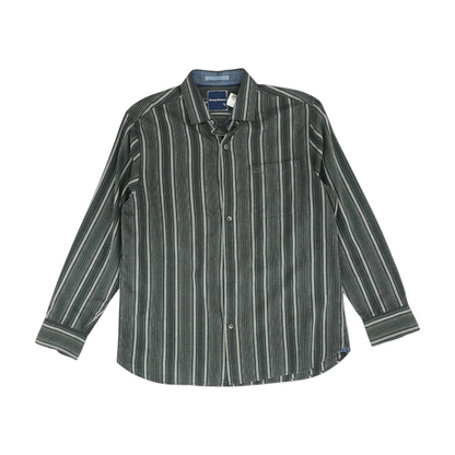 Gray Striped Long Sleeve Button Down
