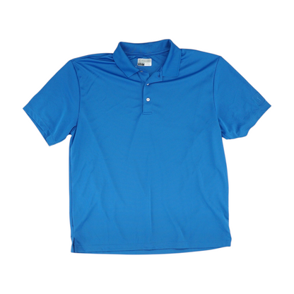 Blue Solid Short Sleeve Polo