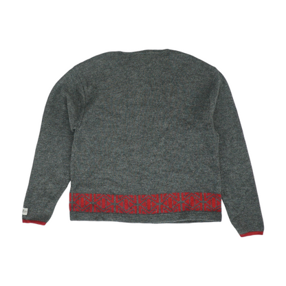 Gray Solid Pullover Sweater