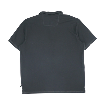 Black Solid Short Sleeve Polo