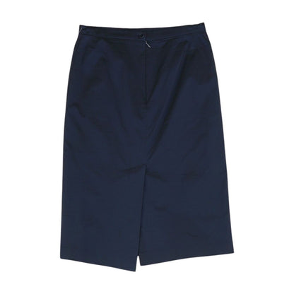 Black Solid Midi Skirt