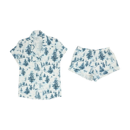 White Print Pajama Set