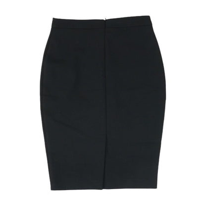 Black Solid Midi Skirt