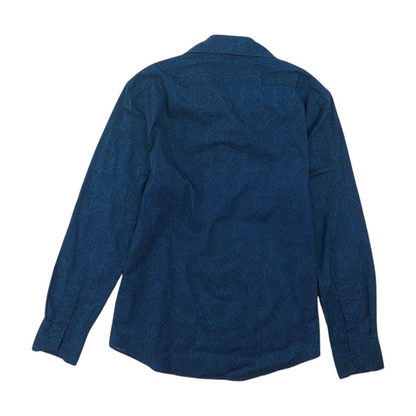 Blue Paisley Long Sleeve Button Down