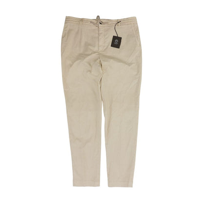 Tan Stretch Cotton Gabardine Jogger Pant