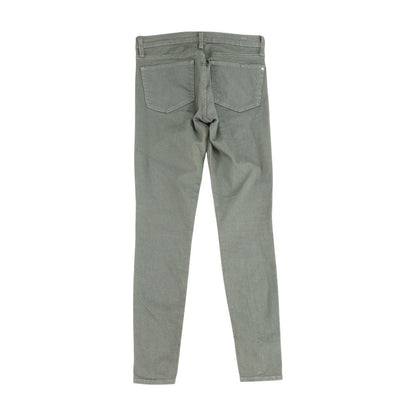 Green Solid Mid Rise Skinny Leg Jeans