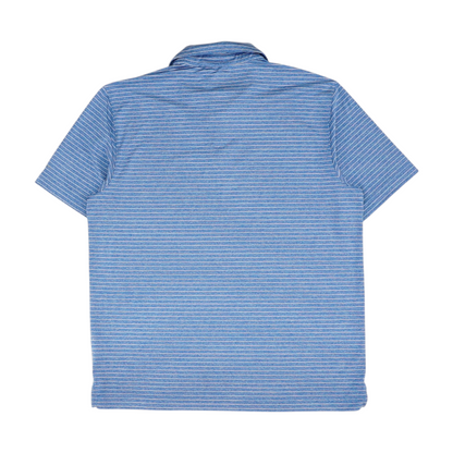 Blue Striped Short Sleeve Polo