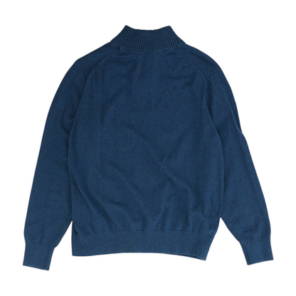 Blue Solid 1/4 Zip Sweater