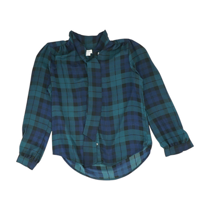 Green Check Button Down