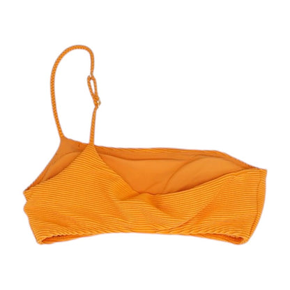 Neon Orange Solid Swim Top