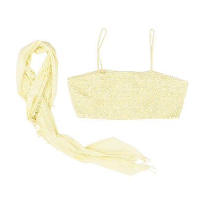Yellow Cropped Blouse w/Wrap