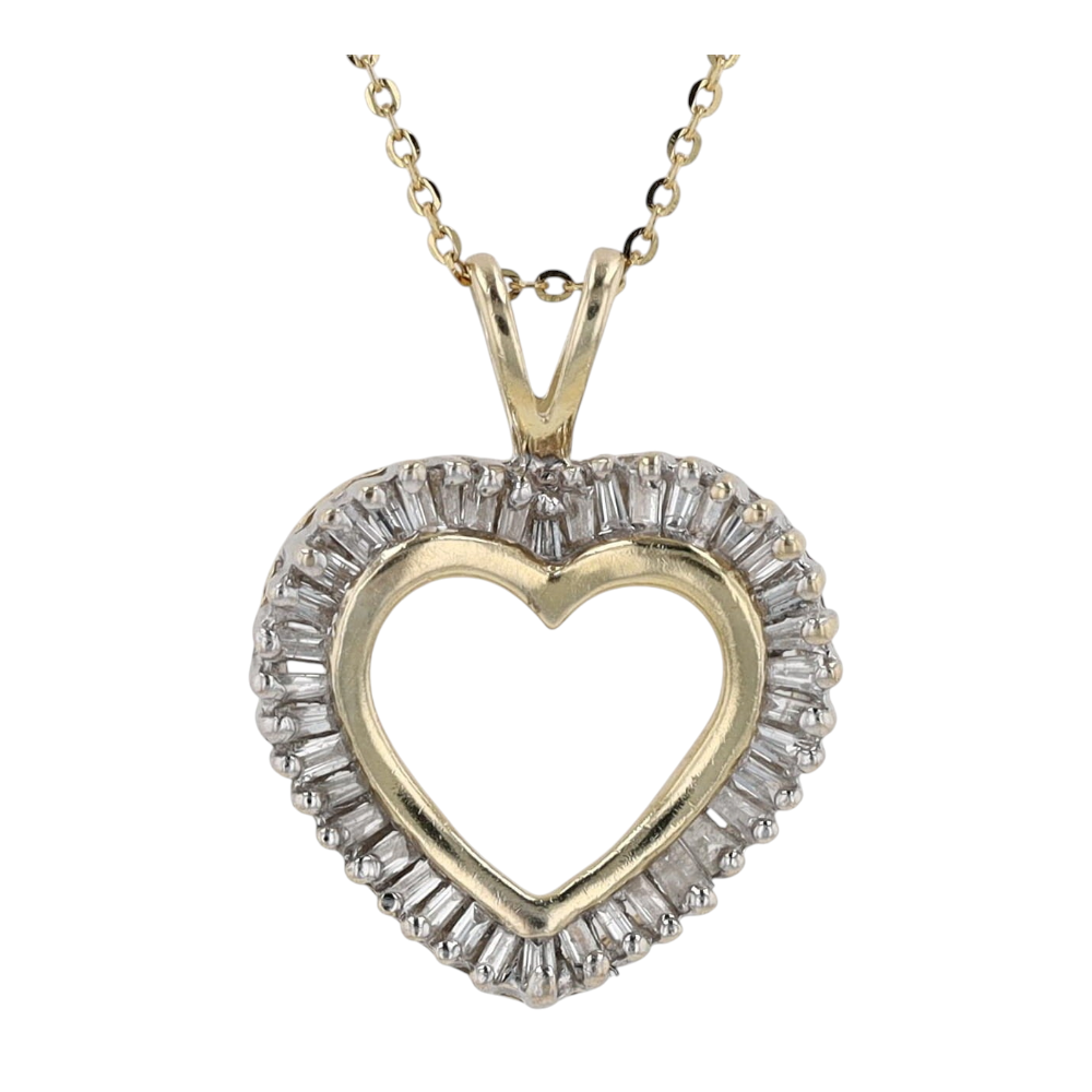 3/8 ctw 14K Two-Tone Gold Diamond Pendant Necklace