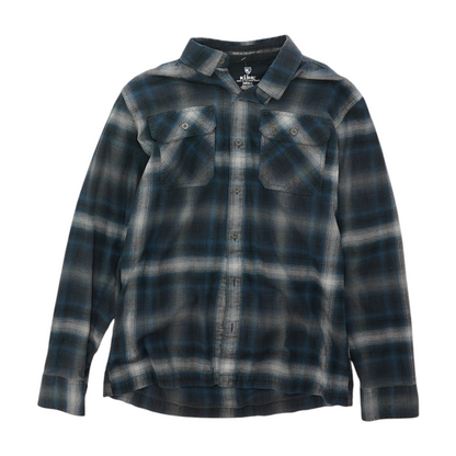 Navy Plaid Flannel Button Down