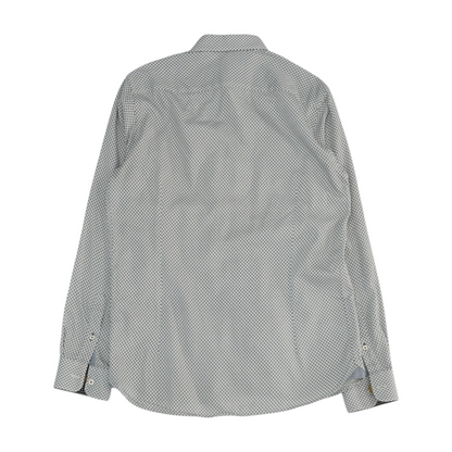 Black Geometric Long Sleeve Button Down