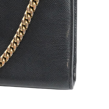 Black Small Kate Satchel in Grain De Poudre Leather