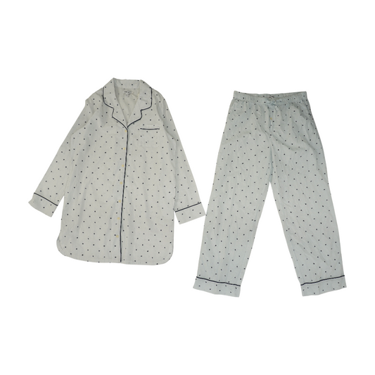 White Striped Pajama Set