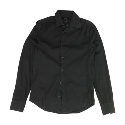 Black Solid Long Sleeve Button Down