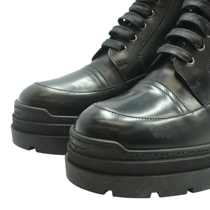 Black Lobermountai Leather Lace-Up Boots