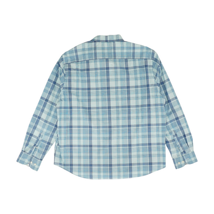 Blue Plaid Long Sleeve Button Down