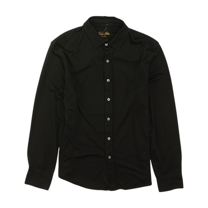Black Solid Long Sleeve Button Down