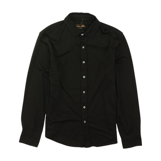 Black Solid Long Sleeve Button Down