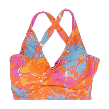 Orange Print Swim Top