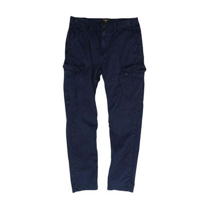 Navy Solid Cargo Pants