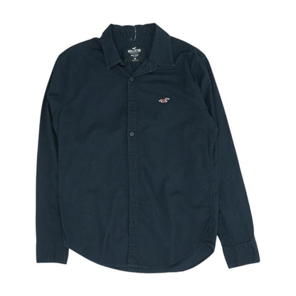 Black Solid Long Sleeve Button Down