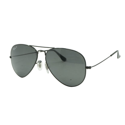 Black Large Metal Aviator Sunglasses