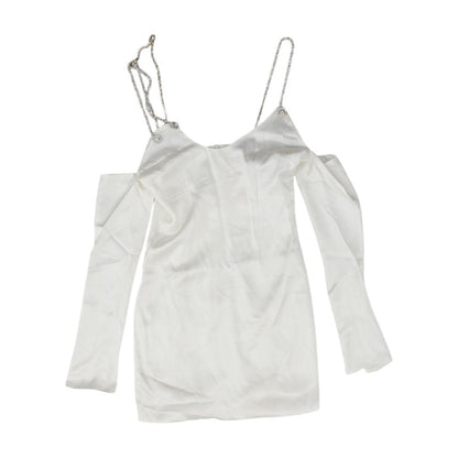 White Solid Mini Dress