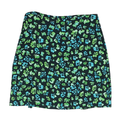 Black Floral Mini Skirt