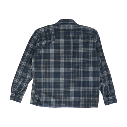 Navy Plaid Flannel Button Down