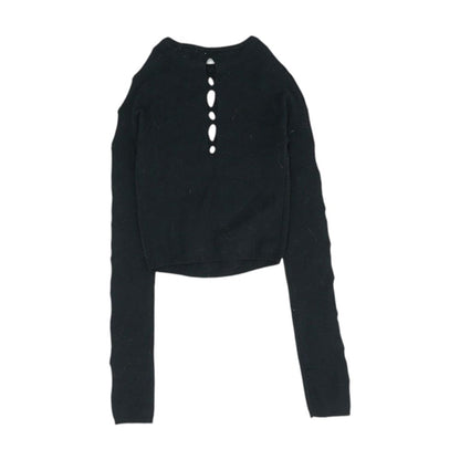 Black Crewneck Knit Top